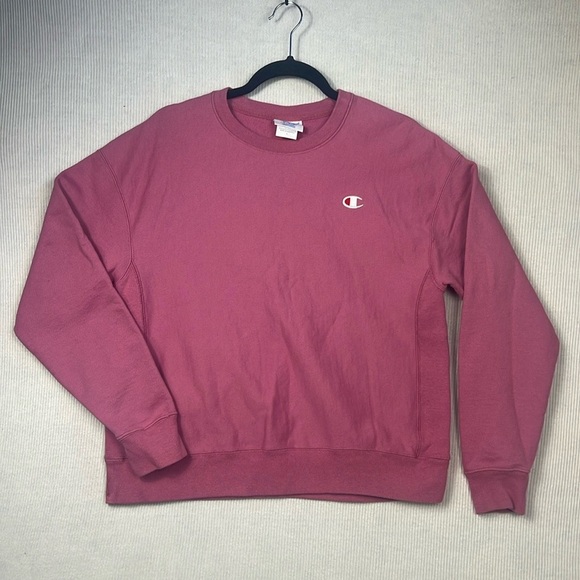 Champion Reverse Weave Women’s Size LARGE Cropped Sweatshirt Pink - Picture 1 of 9